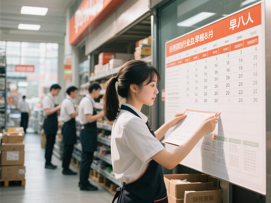 小悠主持晒排班表与库存照:早八队伍集结! 对于许多行业来说,早晨八点是一个重要的时