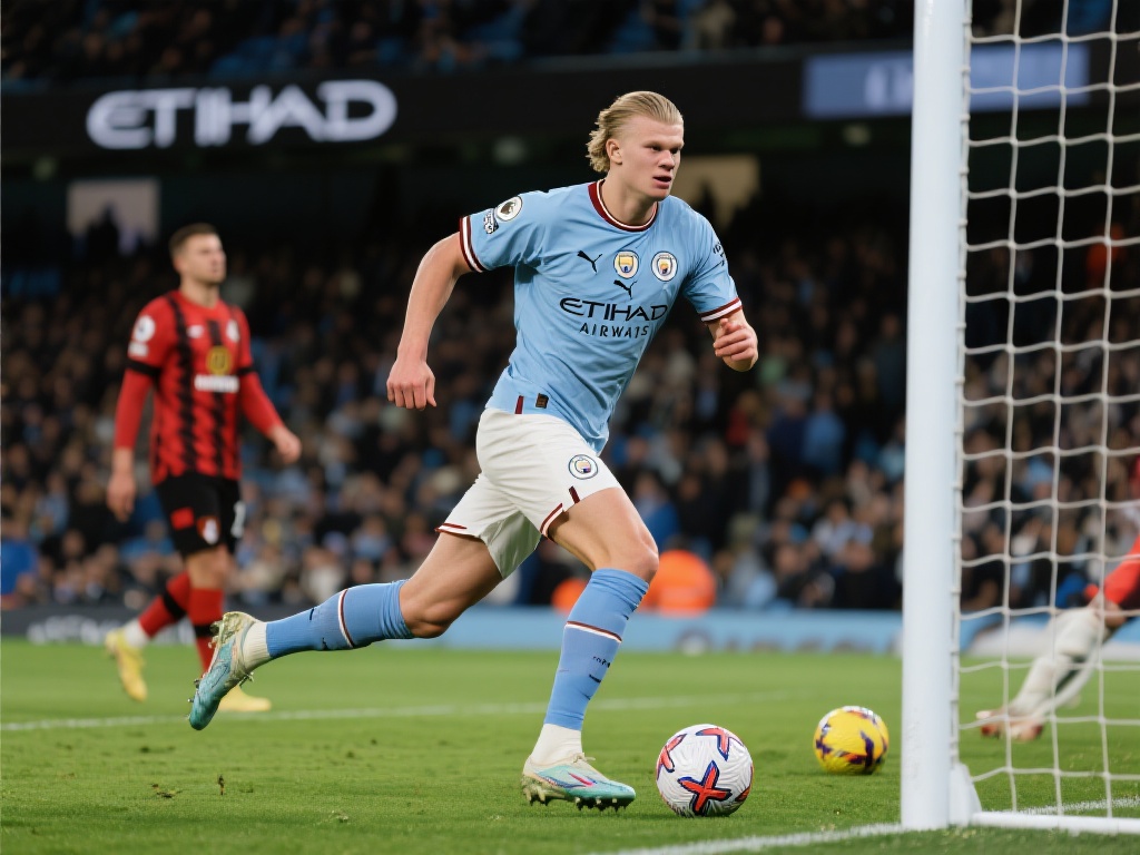 作为曼城阵中的超级射手，哈兰德在本场比赛